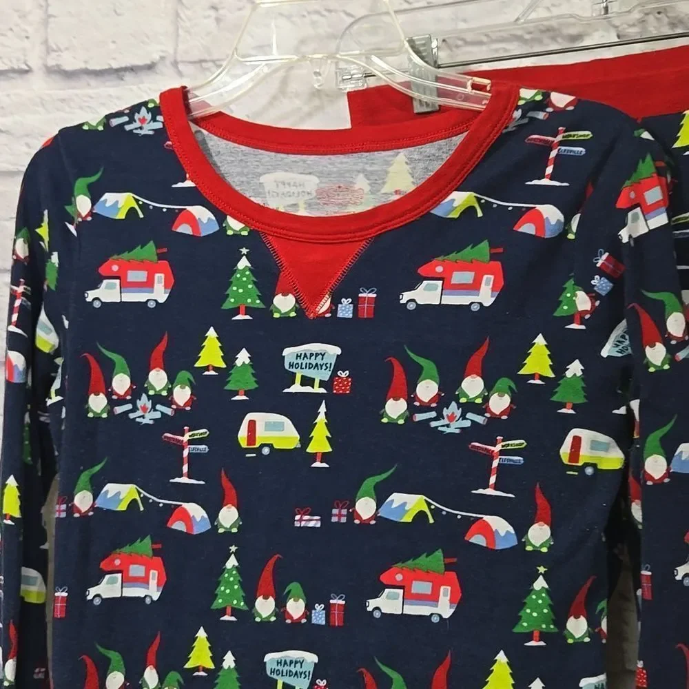 Camping Gnomes Christmas Pajama Set Women S RV Camper Holiday PJs 2pc Cozy Sleep